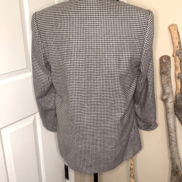 VTG Women’s Houndstooth Blazer Jacket with Velvet Collar | Size 8 - Picture 5 of 8